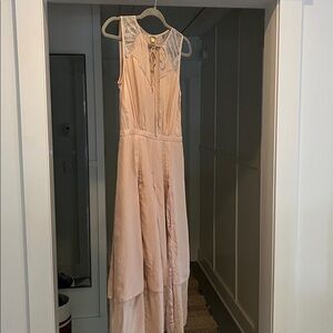 Leifsdottir Anthropologie silk dress pink size 4 new